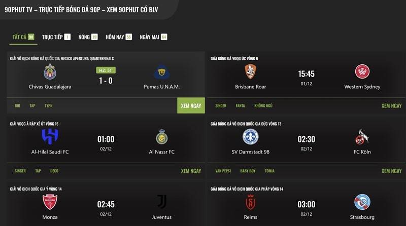 90 Phut TV là kênh xem bóng đá online miễn phí lâu đời